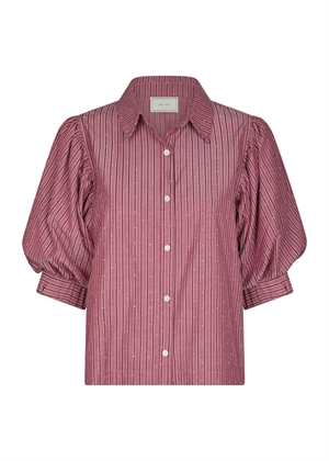 Etta soft stripe stone skjorte Dark Rose Neo Noir 